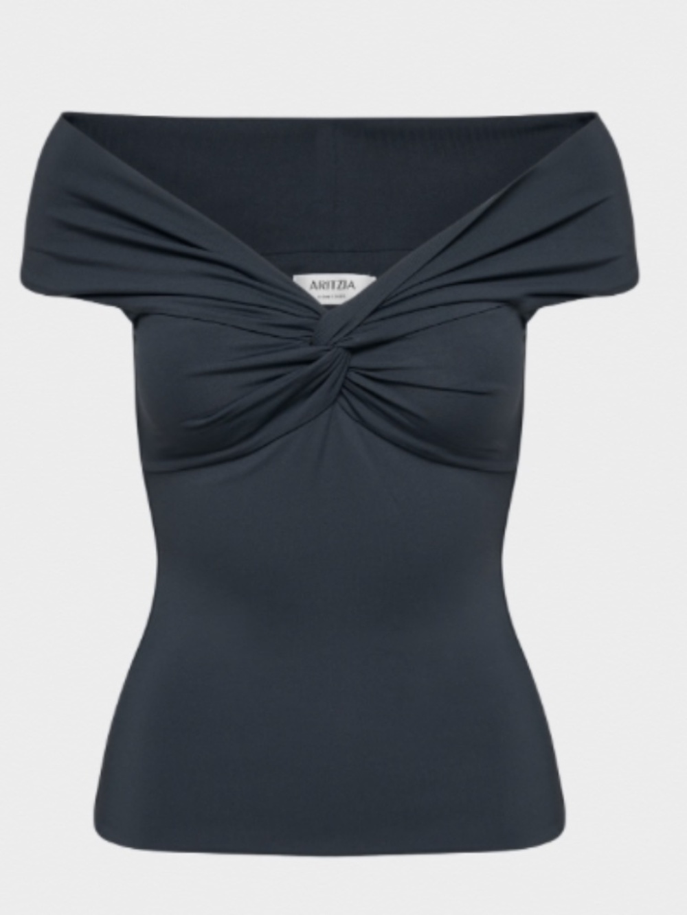 Aritzia Contour Twist Off-Shoulder Top Black Size M